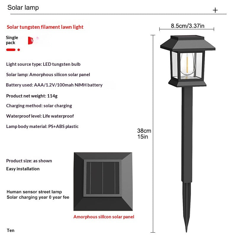 Solar-powered Outdoor Lighting Tungsten Filament Lamps For Ambiance And Landscape Lighting